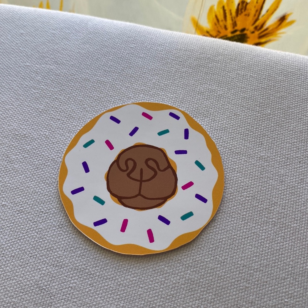 white donut dog sticker